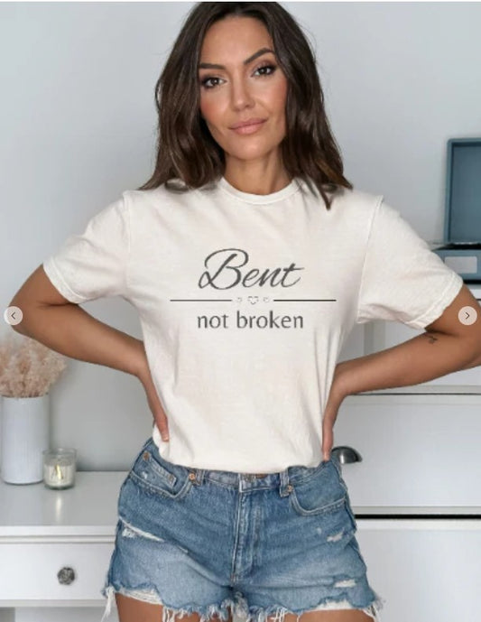 Bent Not Broken T-Shirt – Inspirational Graphic Tee – Gildan Softstyle Unisex – Oaklieten Woman-Owned Brand